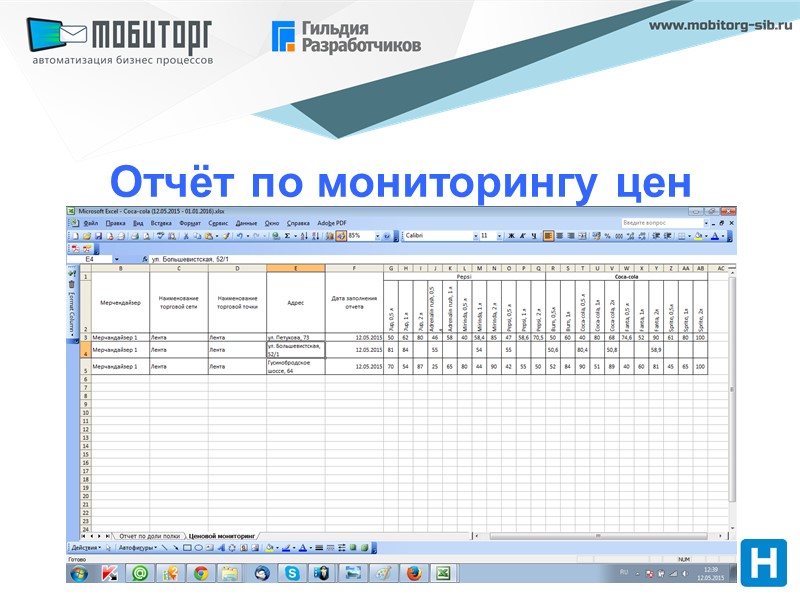 Отчёт по мониторингу цен